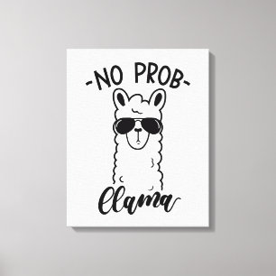 Koel No Prob Llama Canvas Afdruk