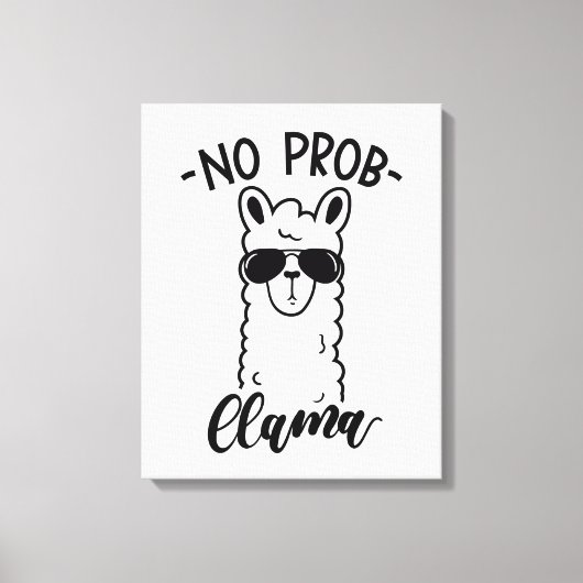Koel No Prob Llama Canvas Afdruk (Voorkant)