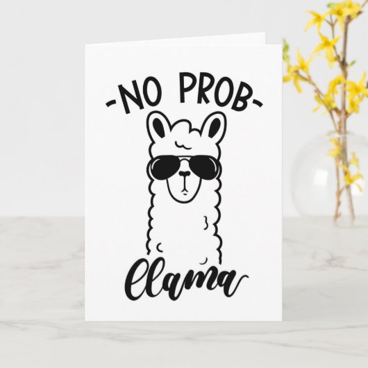 Koel No Prob Llama Kaart (Gele Bloem)