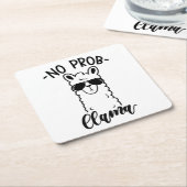 Koel No Prob Llama Kartonnen Onderzetters (Schuin)
