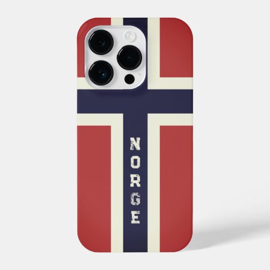 Koel Noors vlag aangepaste iPhone 14 pro hoesje (Achterkant)