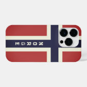 Koel Noors vlag aangepaste iPhone 14 pro hoesje iPhone Hoesje (Achterkant horizontaal)
