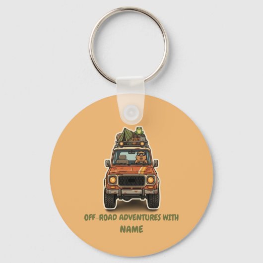 Koel Off-Road Capybara Camping Aangepast Sleutelhanger (Voorkant)