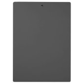 Koel Ogend Naam & Monogram | Donkergrijs Klembord (Achterkant)