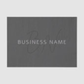 Koel Ogend Naam & Monogram | Donkergrijs Tissuepapier (Voorkant)