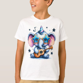 Koel Olifant Muziek Liefhebber Kunst T-shirt