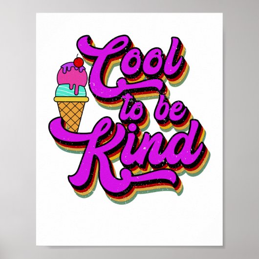 Koel om aardig te zijn - Ice Cream  Retro Summer Poster (Voorkant)