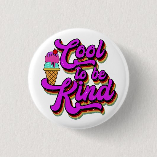 Koel om aardig te zijn - Ice Cream Retro Summer Ronde Button 3,2 Cm (Voorkant)