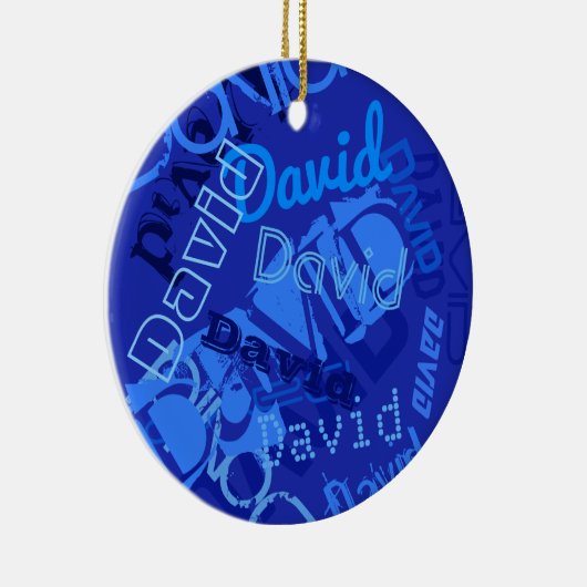 Koel om het even welke Naam Collage Keramisch Ornament (Rechts)