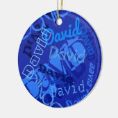 Koel om het even welke Naam Collage Keramisch Ornament (Links)