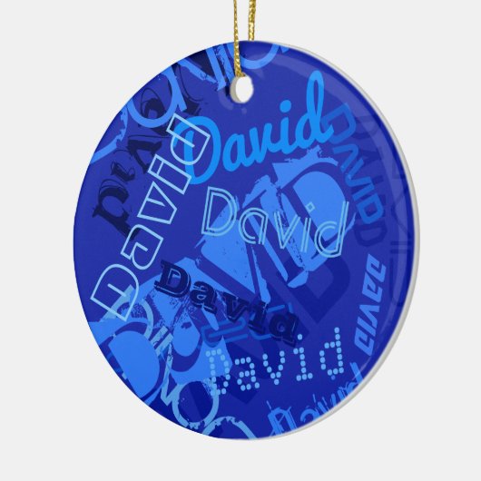 Koel om het even welke Naam Collage Keramisch Ornament (Links)