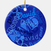 Koel om het even welke Naam Collage Keramisch Ornament (Achterkant)