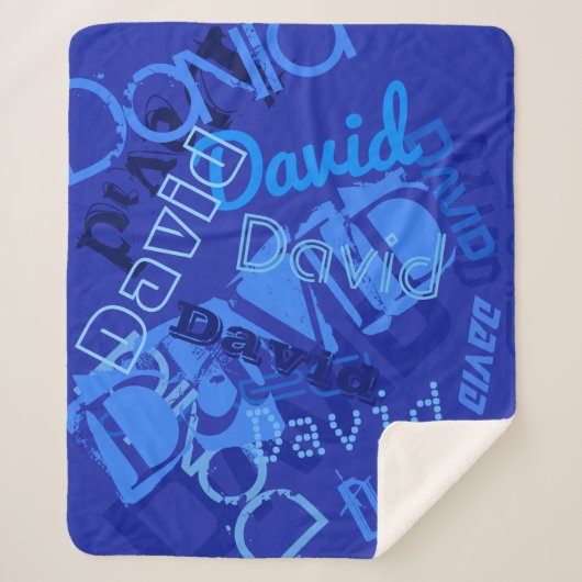 Koel om het even welke Naam Collage Sherpa Deken (Voorkant)