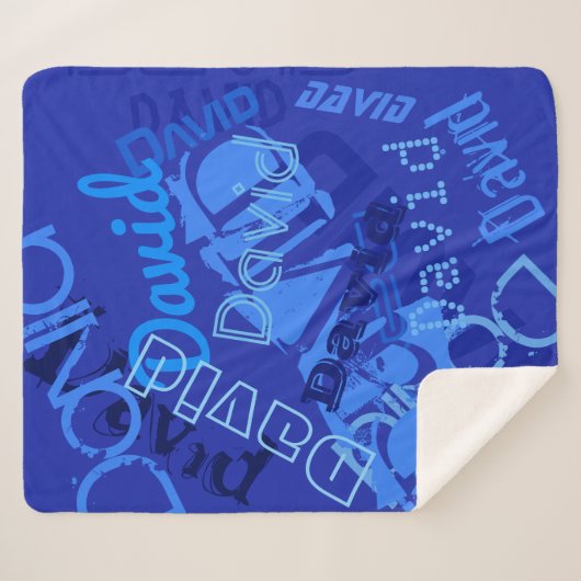 Koel om het even welke Naam Collage Sherpa Deken (Voorkant (horizontaal))