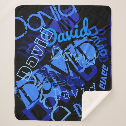 Koel om het even welke Naam Collage Sherpa Deken (Voorkant)