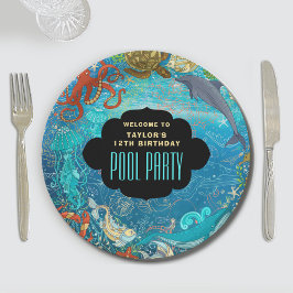Koel Onder het Zee Zwembad Party Verjaardag Papieren Bordje