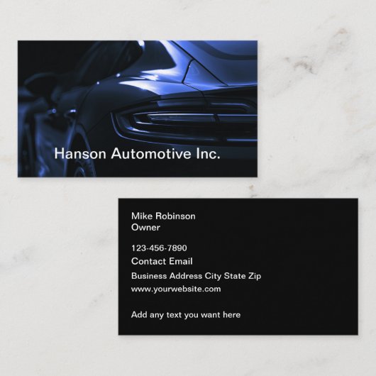 Koel ontwerp voor autohandel visitekaartjes (Voorkant / Achterkant)