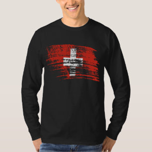 Koel ontwerp Zwitserse vlag T-shirt