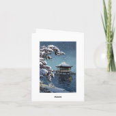 Koel oosters Japans de scèneart. van de rivier Feestdagen Kaart (Achterkant)