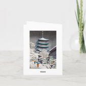 Koel oosters Japans de winterlandschap van Hasui Feestdagen Kaart (Achterkant)