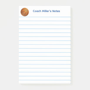 Koel op maat gemaakt gelinieerd basketbalcoach post-it® notes