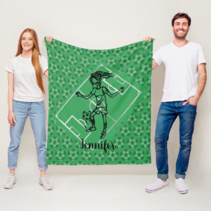 Koel op maat gemaakt vrouw voetbal fleece deken