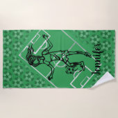 Koel op maat gemaakt vrouw voetbal strandlaken (Voorkant)