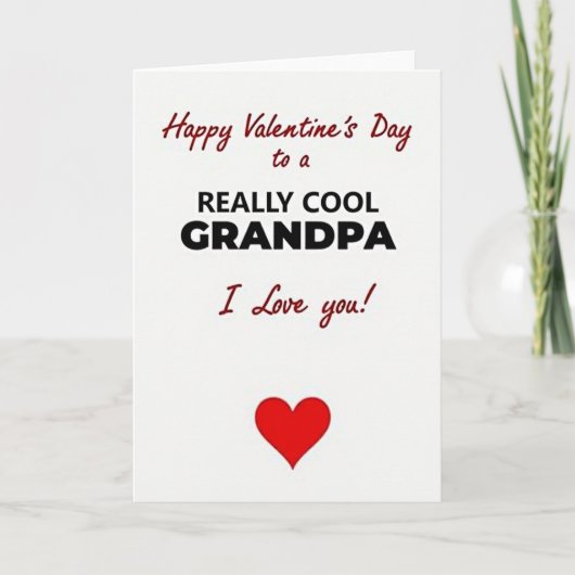 Koel Opa Valentijnsdag Kaart (Voorkant)