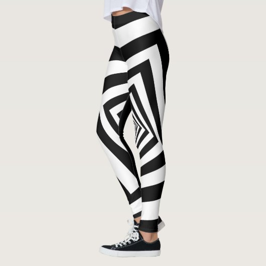Koel optische illusie zwart-wit leggings (Links)