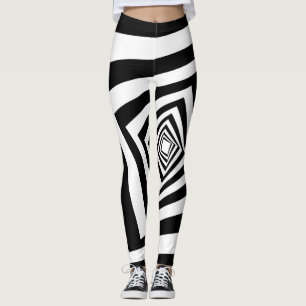 Koel optische illusie zwart-wit leggings