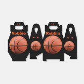 Koel Oranje Basketball en Monogram Favor Box Bedankdoosjes (Uitgevouwen)