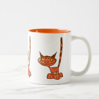 Koel Oranje Cartoon Tweekleurige Koffiemok