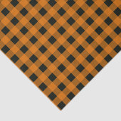 Koel Oranje en zwart Gingham Gingham Gecontroleerd Tissuepapier (Detail)