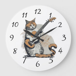 Koel Oranje Kat die op de Gitaar Jamt Grote Klok