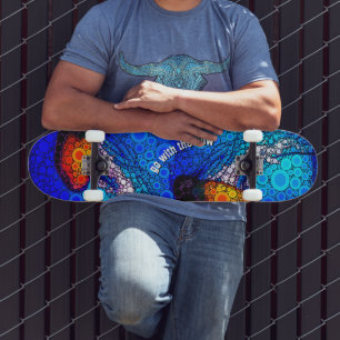 Koel Oranje kwal Blauwe Oceaan, ga met Stroom Persoonlijk Skateboard