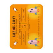 Koel Oranje ruimteschip vertrek Birthday Partij I Magneet (Verticaal)