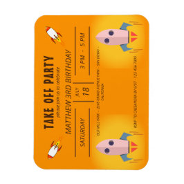 Koel Oranje ruimteschip vertrek Birthday Partij I Magneet