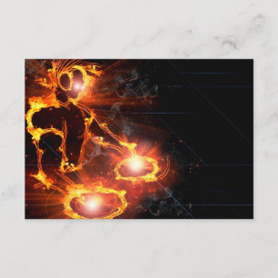 Koel oranje vlammen DJ-pictogram brandblusvuur Kaart