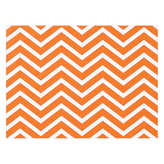 Koel Oranje wit Chevron tablecloth Tafelkleed (Voorkant (Horizontaal))