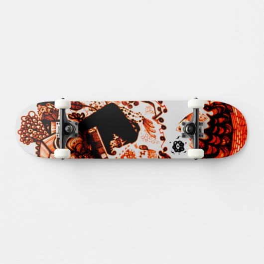 Koel Oranje zwart Persoonlijk Skateboard (Horizontaal)