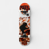 Koel Oranje zwart Persoonlijk Skateboard (Voorkant)