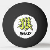 Koel orientale chinese dierentuin Monkey tattoo in Pingpongbal (Voorkant)