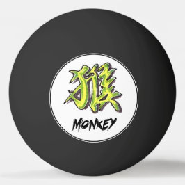 Koel orientale chinese dierentuin Monkey tattoo in Pingpongbal