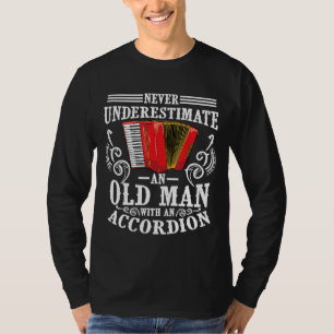 Koel oud Man met accordion-muzikant 3 T-shirt