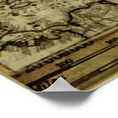 Koel oude wereldkaarten poster (Hoek)