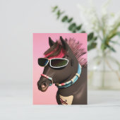 Koel paard in zonnebrillen Briefkaart (Staand voorkant)