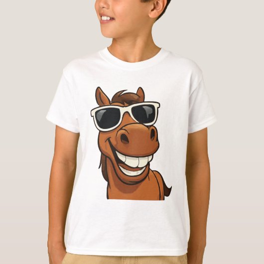 Koel paard met tinten t-shirt (Voorkant)