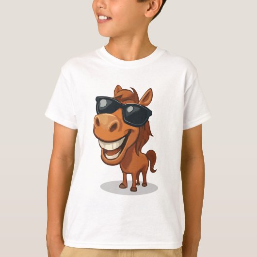 Koel paard met tinten t-shirt (Voorkant)