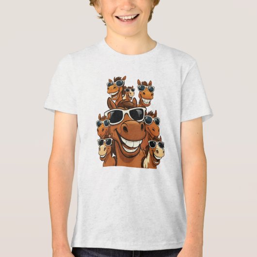Koel paard met tinten T-shirt (Voorkant)
