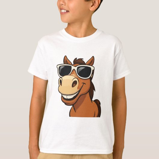 Koel paard met tinten t-shirt (Voorkant)